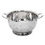 Lindy's 5 Qt Home Stainless Steel Colander with Handles for Straining, Steaming, Draining and Rinsing