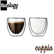 Teaology Coppia Double Wall Borosilicate Glass Tea/Coffee Cup - Set of 2 8oz Glasses