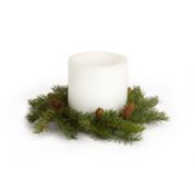Melrose Home Decorative Pine Candle Wreath (Set of 4) 13"D Plastic (fits 6" candle)