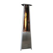 Sunheat International Contemporary Triangle Design Portable Propane Patio Heater with Decorative Variable Flame-Stainless Steel