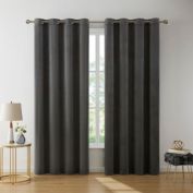 THD Grace Velvet Premium Soft Light Filtering Grommet Window Treatment Curtain Drapery Panels for Bedroom & Living Room - Set of 2 Panels
