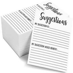 Stockroom Plus 200 Pack Suggestion Cards for Customer Feedback in Bulk, 4x6 in.