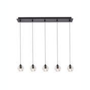 Elegant Lighting Luxurious Eren Adjustable Hanging 5 Lights Pendant for Living Room, Kitchen, Bedroom & Hallway, Black