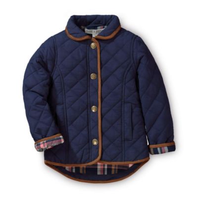Hope & Henry Girls&#39; Quilted Riding Coat (Navy, 4)