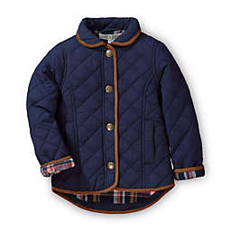 Hope & Henry Girls' Quilted Riding Coat, Navy, 4