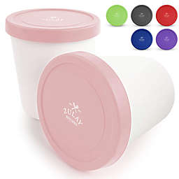 Zulay Kitchen Ice Cream Containers 2 pack - Pink