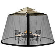 Slickblue 8-12 Feet Patio Umbrella Table Mesh Screen Cover Mosquito Netting-Black