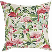 Waverly Flamingos 20" x 20" Multicolor Indoor/Outdoor Throw Pillow