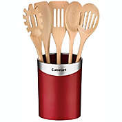 Cuisinart Kitchen Wooden Cooking Tool Set, Red (5 Tools, 1 Container)