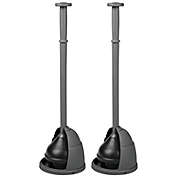 mDesign Toilet Bowl Plunger Set with Drip Tray, Compact Storage, 2 Pack