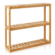 Casafield Bamboo 3-Tier Wall Mount Storage Shelf, Adjustable Shelving Unit Organizer for Bathroom, Kitchen, Living Room