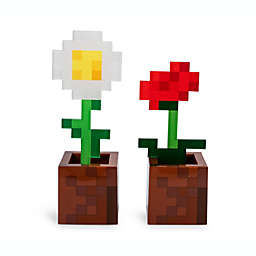 Minecraft Daisy and Poppy Flower Pot Mood Lights, Set of 2   Nightstand Table Lamp with LED Light for Bedroom, Desk, Living Room   Home Decor Room Essentials   Video Game Gifts And Collectibles