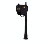 Special Lite Products Berkshire Curbside Mailbox with Front Address Numbers, Newspaper Tube and Ashland Mailbox Post