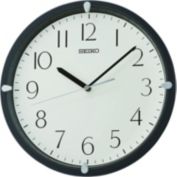 Seiko 12" Kuota Wall Clock, Black Matte