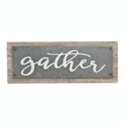 Cheungs Home Decorative Metal Wall Art on Wood Plank with Epoxy printed text - Gather