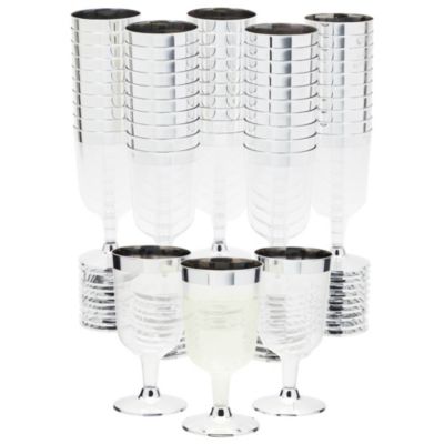 Goblet Pack of 48 Clear Plastic 8 oz Wine Glass 