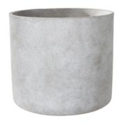 Urban Trends Collection Cement Round Pot with Bottom Base LG Smooth Finish Gray