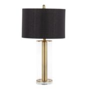 Lumisource Glacier Contemporary/Glam Table Lamp in Gold Metal and Clear Glass with Black Linen Shade