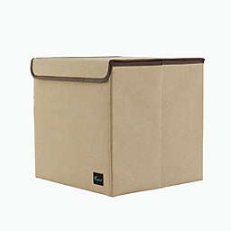 Unique Bargains Foldable Fabric Cube Bin Organizer, Khaki 13x13.6x13Inch