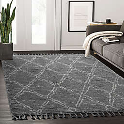 Abani Willow Contemporary and Linear Shag Area Rug