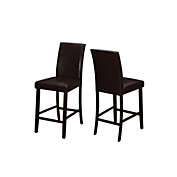 Contemporary Home Living Set of 2 Brown Leather Look Contemporary Dining Chairs 40&#39;&#39;