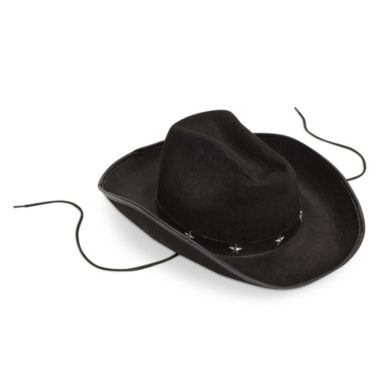 Zodaca Black Cowboy Hat for Men with Silver Star Studs (One Size). View a larger version of this product image.