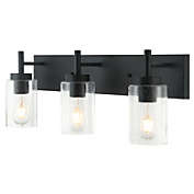 Lcaoful 3-Light Bathroom Vanity Light with Bubble Glass Shade