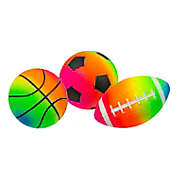 Pool Central Set of 3 Rainbow Pebble Textured PVC Sports Water Sports Balls
