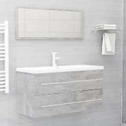 vidaXL 2 Piece Bathroom Furniture Set Concrete Gray Chipboard 4858