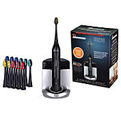 Pursonic S450 Deluxe Plus Sonic Rechargeable Toothbrush with built in UV sanitizer and bonus 12 brush heads included, Black