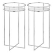 mDesign Metal Modern Indoor/Outdoor Plant Stand for Flowers and Greenery