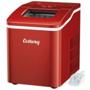 Costway Portable Countertop Ice Maker Machine with Scoop-Red