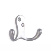 Smedbo Double Coat Hook 1 3/4" Brushed Chrome