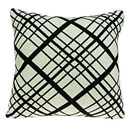 HomeRoots Square White and Black Plaid Accent Pillow Cover - 20