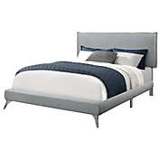 Homeroots Bed & Bath  70.25 x 87.25 x 47.25 Grey Foam Solid Wood Linen Queen Size Bed