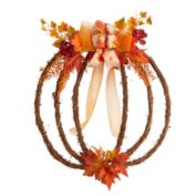 Nearly Natural 26"D Thanksgiving Party Decorative Autumn Pumpkin Artificial Vine Fall Wreath
