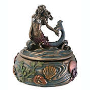 Mermaid in the Ocean Jewelry Trinket Box Storage Container Beach Decoration New
