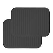 Wrapables Silicone Trivet, Multi-use Durable Flexible Non-Slip Insulated Silicone Mat (Set of 2), Black