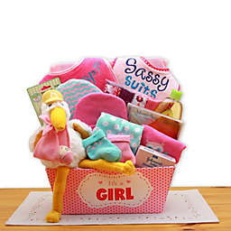 GBDS A Special Delivery  New Baby Gift Basket- Pink - baby bath set -  baby girl gifts