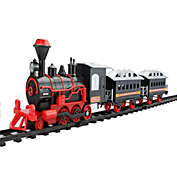 Northlight 13-Piece Red and Black Battery Operated Lighted and Animated Train Set with Sound