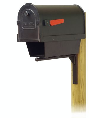 Special Lite Products Savannah Curbside Mailbox with Newspaper Tube and Ashley Front Single Mailbox Mounting Bracket