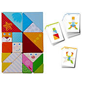 HABA Funny Faces Tangrams - Wooden Pattern Blocks (Made in Germany)