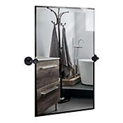 Hamilton Hills 20x30 inch Pivot Wall Mirror Including Matte Black Rounded Wall Brackets