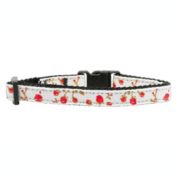 Mirage Pet Products Roses Nylon Ribbon 3/8" Wide Cat Collar, Red