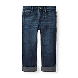 Hope & Henry Boys' Lined Denim Jeans, Infant, Medium Wash with Gray Jersey Lining, 3-6 Months