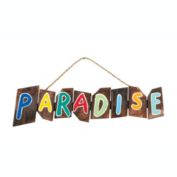 RAM Outdoor Decor Wooden Paradise Front Porch Wall Plaque House Sign