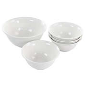 Gibson All U Need 5 Piece Fine Ceramic Bowl Set in White