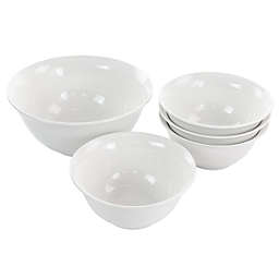 Gibson All U Need 5 Piece Fine Ceramic Bowl Set in White