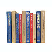 Booth & Williams Royal Blue, Crimson, Gold Team Colors Decorative Books, One Foot Bundle of Real, Shelf-Ready Books