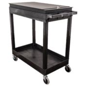 Luxor EC11-B - 32" x 18" 2-Shelf Multipurpose Serving Storage Tub Cart Black - 5 Pack